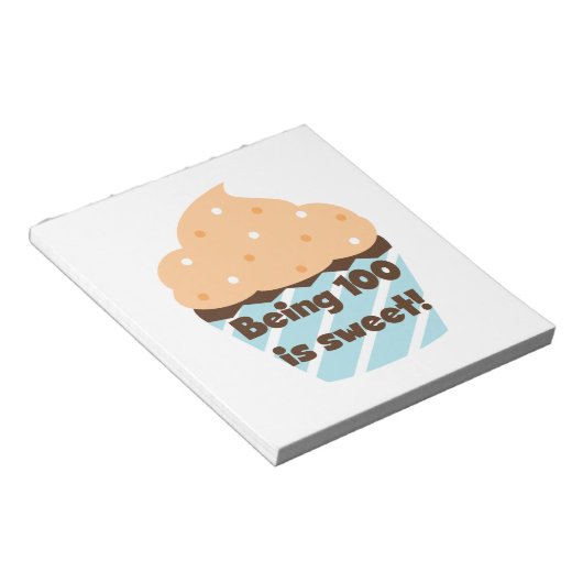 100 zijn is Sweet Birthday T-shirts en cadeautjes Notitieblok (Schuin)