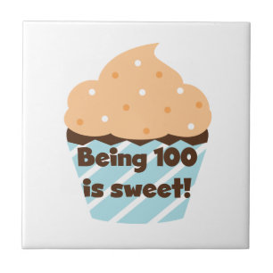 100 zijn is Sweet Birthday T-shirts en cadeautjes Tegeltje