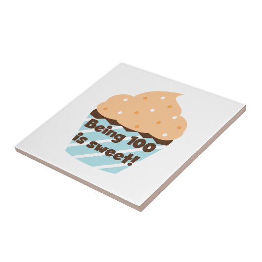 100 zijn is Sweet Birthday T-shirts en cadeautjes Tegeltje (Zijkant)