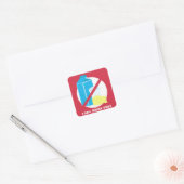 100% Zuivelvrij voedselallergie Waarschuwingsetike Vierkante Sticker (Envelop)