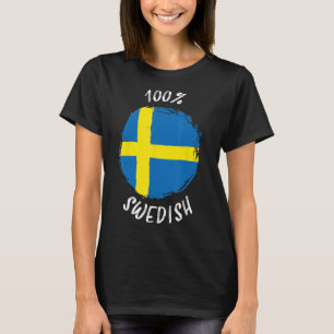 100 Zweeds Trots Zweeds Sverige Vlag Zweden T-shirt