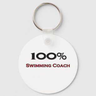 100 % zwemcoach sleutelhanger