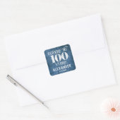 100e Anniversaire Bleu Linen Merci Favor Stickers (Enveloppe)