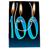 100e Anniversaire Bougies Moyenne Cadeau Sac (Devant)