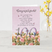 100e anniversaire carte avec papillons et roses -  (Fleur jaune)