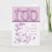 100e Anniversaire Carte Cameo rose (Devant)