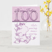 100e Anniversaire Carte Cameo rose (Fleur jaune)