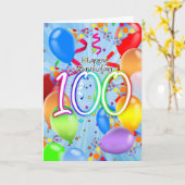 100e Anniversaire - Carte d'Anniversaire de Ballon (Fleur jaune)