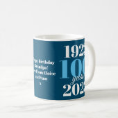 100e anniversaire Date spéciale Café Mug (Devant droit)