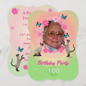 100e anniversaire de fête Invitation (Devant / Derrière)