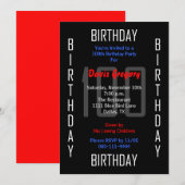 100e anniversaire de fête Invitation 100 (Devant / Derrière)