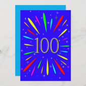 100e anniversaire de fête Invitation Explosion (Devant / Derrière)