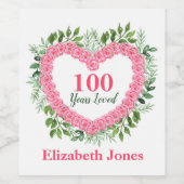 100e anniversaire Étiquette de bouteilles de vin p (Étiquettes simples)