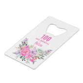 100e anniversaire fleuri ouvre-bouteille de carte (Dos Angle)