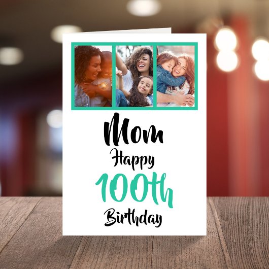 100e anniversaire heureux Maman carte photo collag