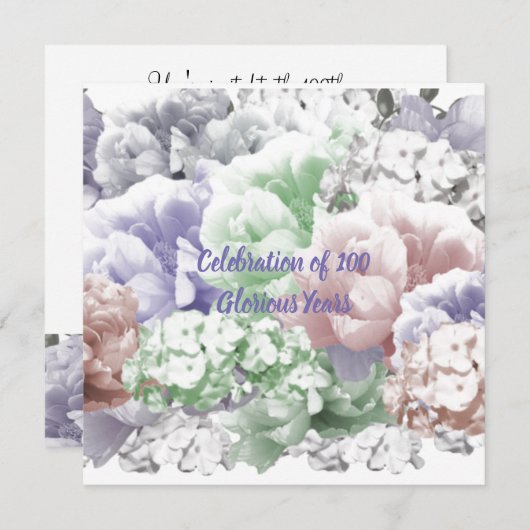 100e anniversaire Invitation (Devant / Derrière)