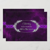 100E ANNIVERSAIRE INVITATION À LA FÊTE - PURPLE/GE (Devant / Derrière)