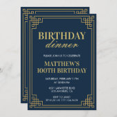 100e anniversaire invitation Anniversaire dîner Ho (Devant / Derrière)