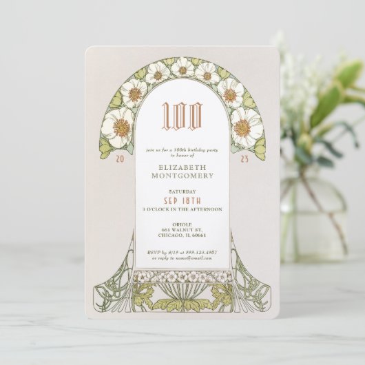 100e anniversaire Invitation Art Nouveau par Mucha (Debout devant)