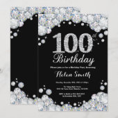 100e anniversaire Invitation Chalkboard Diamond (Devant / Derrière)