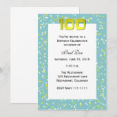 100e anniversaire Invitation Confetti (Devant / Derrière)
