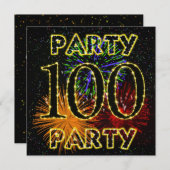 100e anniversaire invitation de fête avec feu d'ar (Devant / Derrière)