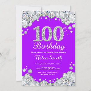 100e anniversaire Invitation Diamant d'argent viol