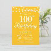 100e anniversaire Invitation Jaune (Debout devant)