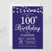100e anniversaire Invitation Marine Bleu (Devant)