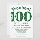 100e anniversaire Invitation Mens Vert Brown (Devant)