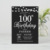 100e anniversaire Invitation noir et blanc (Debout devant)