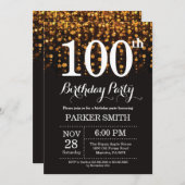 100e anniversaire Invitation Parties scintillant d (Devant / Derrière)