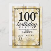 100e anniversaire Invitation Parties scintillant d (Devant)