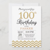 100e anniversaire Invitation Parties scintillant d (Devant)