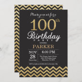 100e anniversaire Invitation Parties scintillant n (Devant / Derrière)