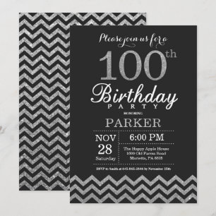 100e anniversaire Invitation Parties scintillant n