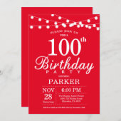 100e anniversaire Invitation Rouge (Devant / Derrière)