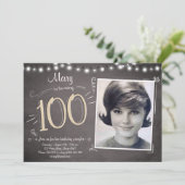100e anniversaire Invitation Vintage Cent annivers (Debout devant)