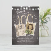100e anniversaire Invitation Vintage Cent annivers (Debout devant)