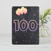 100e Anniversaire Neon Connexion Invitation noire (Debout devant)