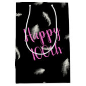 100e Anniversaire Plumes Moyen Cadeau Sac (Devant)