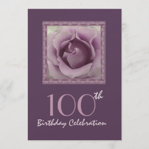 100e Birthday Party Invitation DREAMY PAARS Roos Kaart