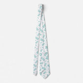 100e Birthday Random Number Patroon Blauwgroen Stropdas (Achterkant)