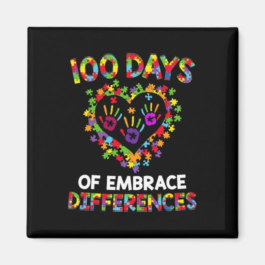 100e dag 100 dagen schoolautisme magneet (Voorkant)