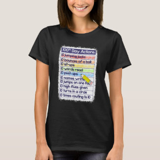 100e Dag Acties Leraar 100 Dagen Van School Lesgev T-shirt