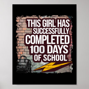 100e dag Grappige Outfit Meisjes & Student 100 Poster