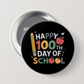 100e dag leerkrachten 100 dagen lang ronde button 7,6 cm (Voorkant /achterkant)