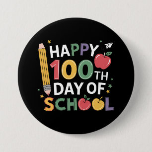 100e dag leerkrachten 100 dagen lang ronde button 7,6 cm