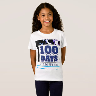 100e dag School Paars blauw blauw blauw T-shirt