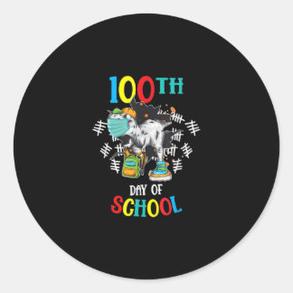 100e dag schooldinosaurussen maskeren virtueel ronde sticker